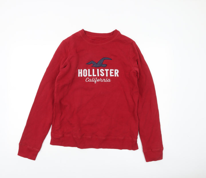 Hollister Womens Red Logo Pullover Sweatshirt Small