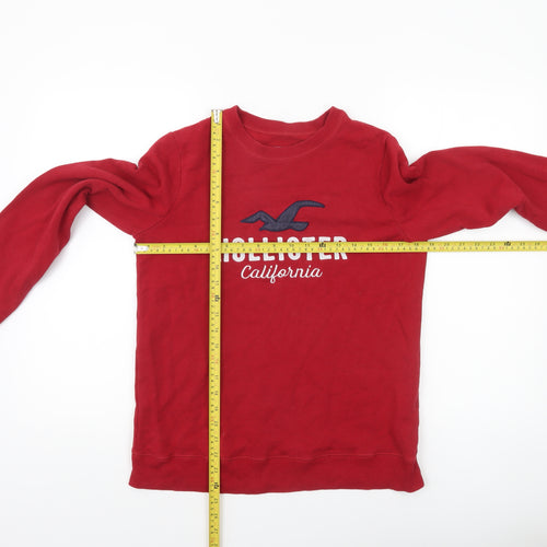 Hollister Womens Red Logo Pullover Sweatshirt Small