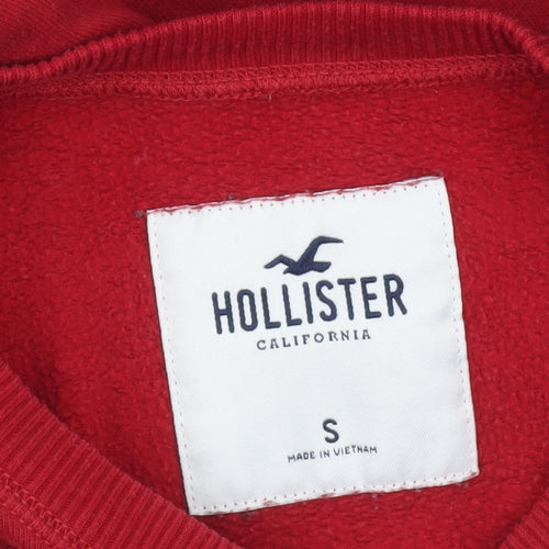 Hollister Womens Red Logo Pullover Sweatshirt Small