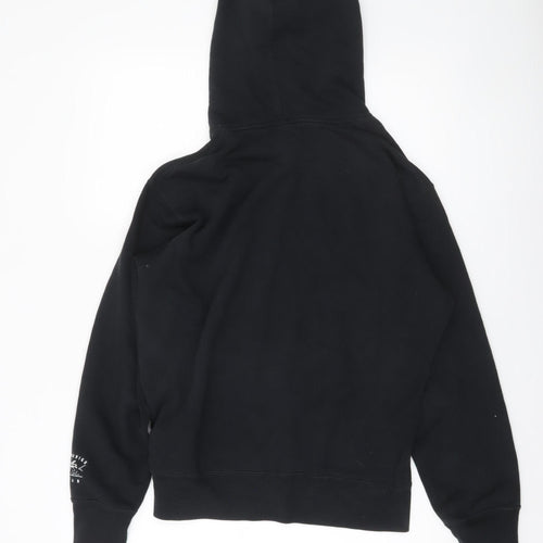Uniqlo Men Black Graphic JUST Chillin Hoodie Size S Cotton Blend