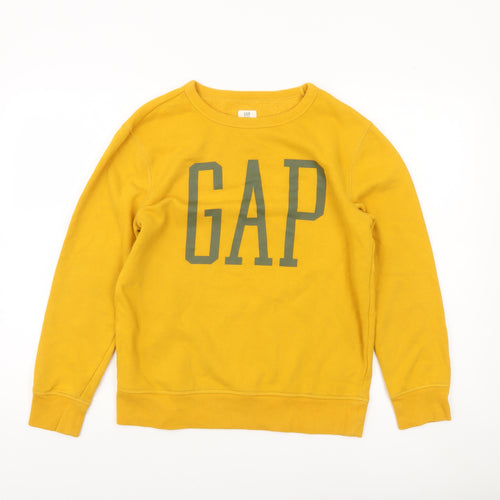 GAP Boys Yellow Logo Pullover Sweatshirt XXL (14-15 Years) Fleece Cotton Blend