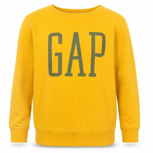 GAP Boys Yellow Logo Pullover Sweatshirt XXL (14-15 Years) Fleece Cotton Blend