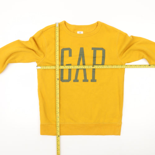 GAP Boys Yellow Logo Pullover Sweatshirt XXL (14-15 Years) Fleece Cotton Blend