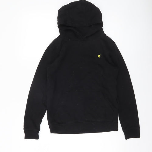 Lyle & Scott Boys Black Pullover Hoodie 10-11 Years Cotton Blend