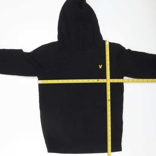 Lyle & Scott Boys Black Pullover Hoodie 10-11 Years Cotton Blend