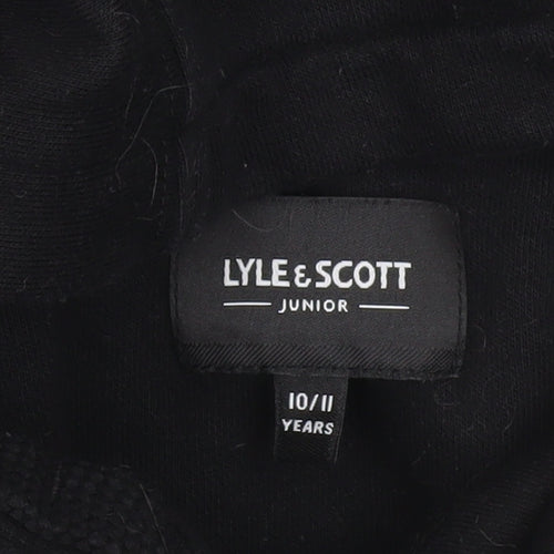 Lyle & Scott Boys Black Pullover Hoodie 10-11 Years Cotton Blend