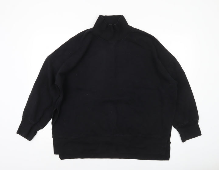 French Connection Womens Black High Neck Pullover Sweatshirt Size L