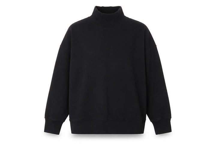 French Connection Womens Black High Neck Pullover Sweatshirt Size L