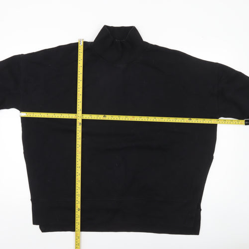French Connection Womens Black High Neck Pullover Sweatshirt Size L