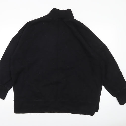 French Connection Womens Black High Neck Pullover Sweatshirt Size L