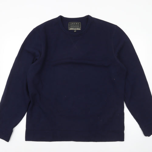 JACHS New York Men's Blue Crew Neck Pullover Sweatshirt L Regular Fit