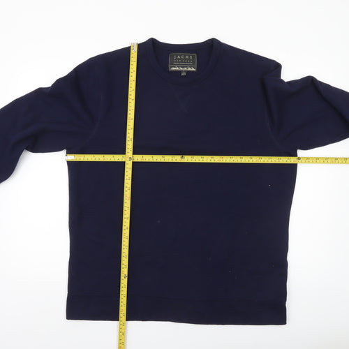 JACHS New York Men's Blue Crew Neck Pullover Sweatshirt L Regular Fit