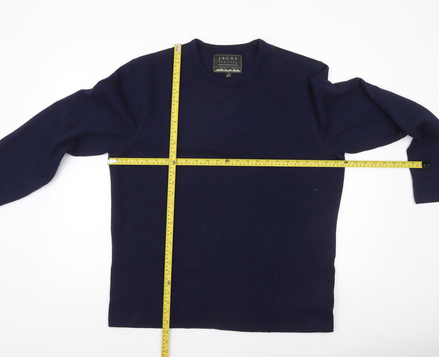 JACHS New York Men's Blue Crew Neck Pullover Sweatshirt L Regular Fit