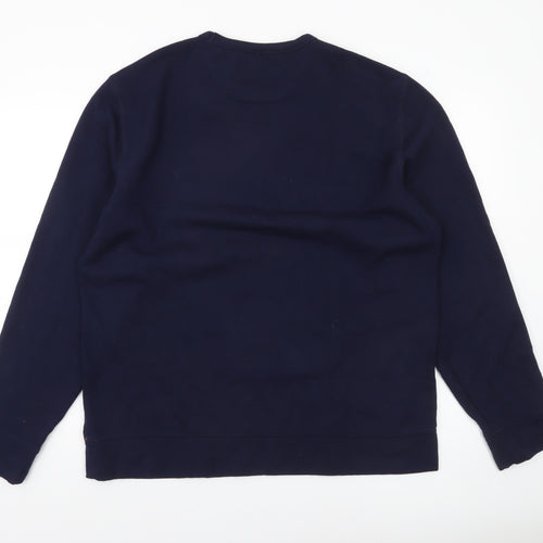 JACHS New York Men's Blue Crew Neck Pullover Sweatshirt L Regular Fit