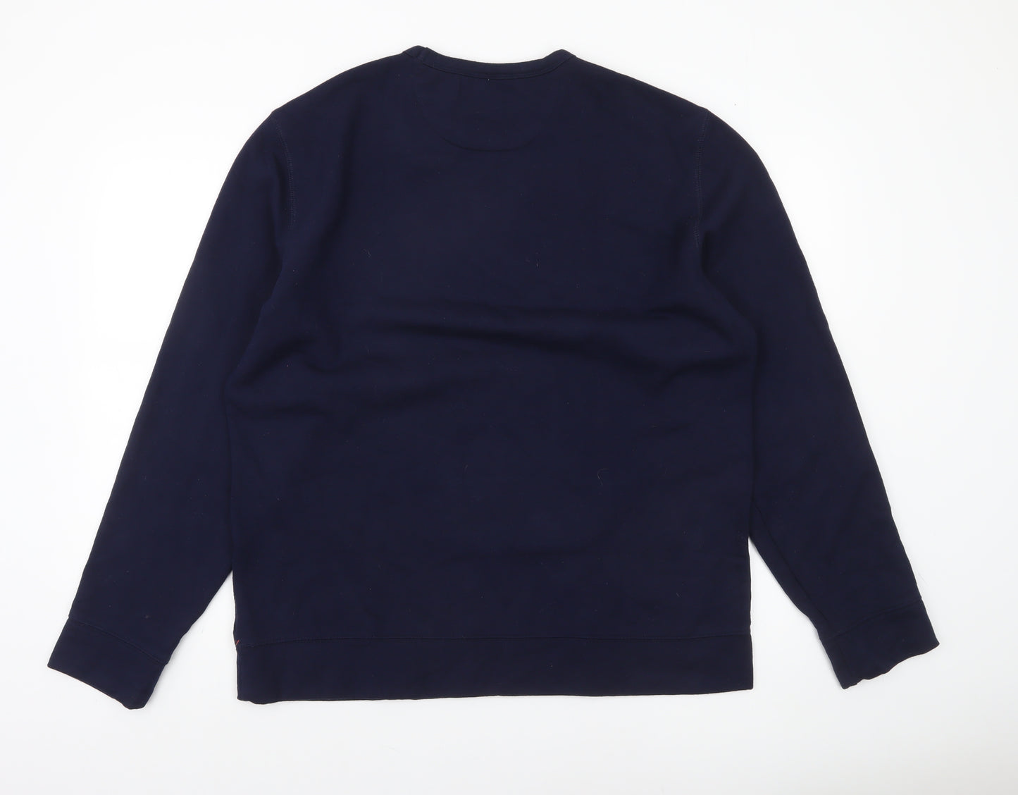 JACHS New York Men's Blue Crew Neck Pullover Sweatshirt L Regular Fit