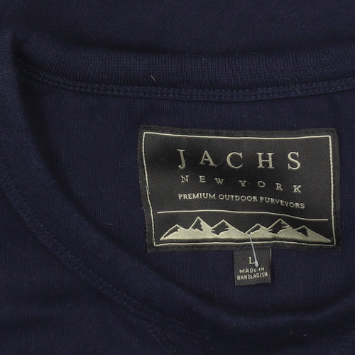 JACHS New York Men's Blue Crew Neck Pullover Sweatshirt L Regular Fit
