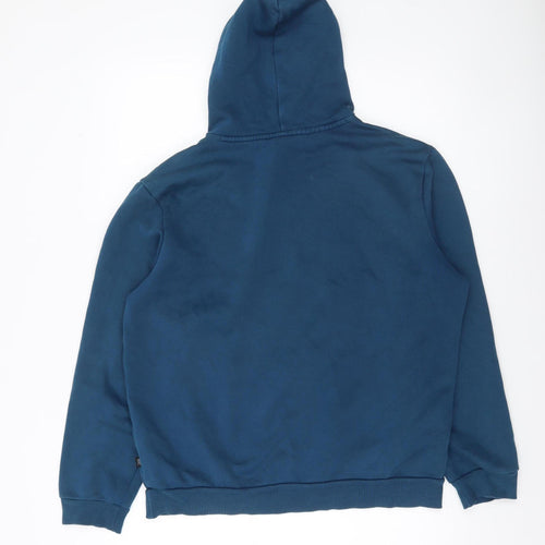 Puma Men's Blue Pullover Hoodie Size M Fleece Logo Sportswear