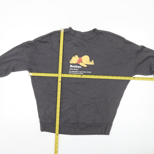 George Winnie the Pooh Women's Black Sweatshirt Size S 8-10 Cotton Pullover