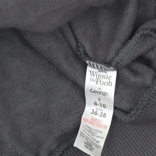 George Winnie the Pooh Women's Black Sweatshirt Size S 8-10 Cotton Pullover