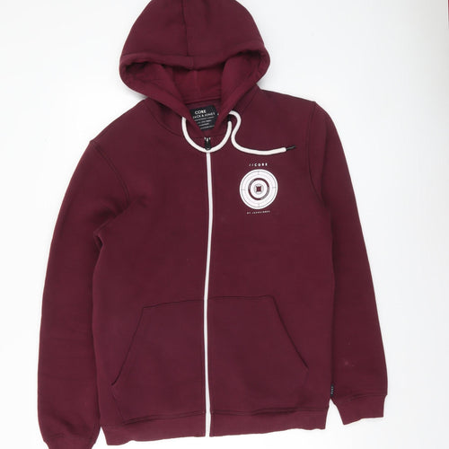 Jack & Jones Men's Red Full Zip Hoodie Size M