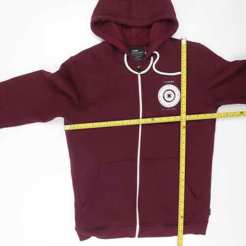 Jack & Jones Men's Red Full Zip Hoodie Size M