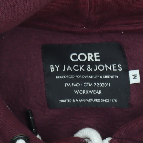 Jack & Jones Men's Red Full Zip Hoodie Size M