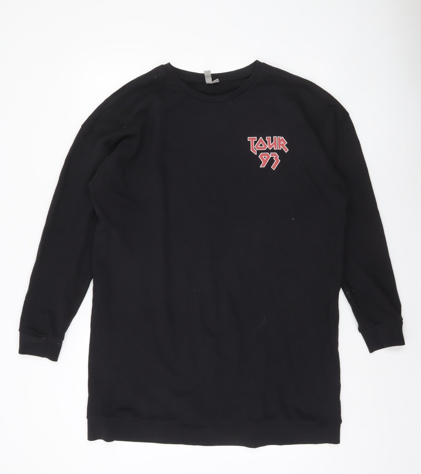 ASOS Womens Black Graphic Print Pullover Sweatshirt UK 14