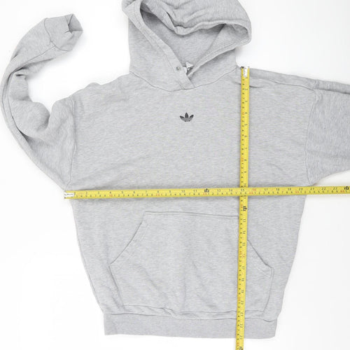Adidas Women's Grey Hoodie UK 4 Cotton Pullover Sweatshirt