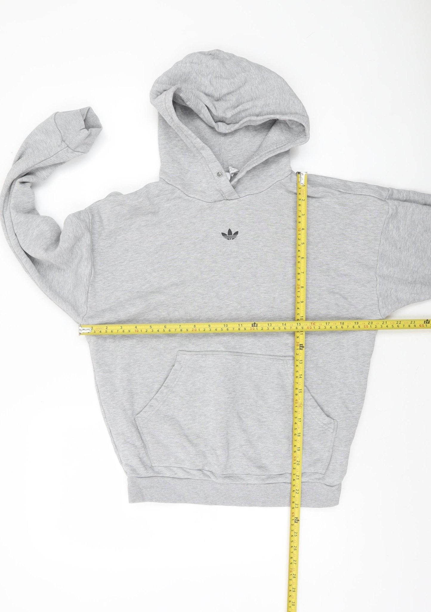 Adidas Women's Grey Hoodie UK 4 Cotton Pullover Sweatshirt