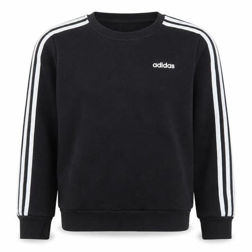 Adidas Boys Black Crew Neck Pullover Sweatshirt 9-10 Years Logo Fleece Top