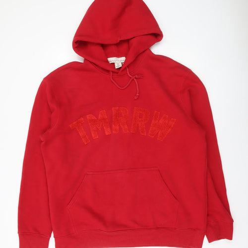 H&M L.O.G.G. Men's Red XL Pullover Hoodie with TMRRW Graphic