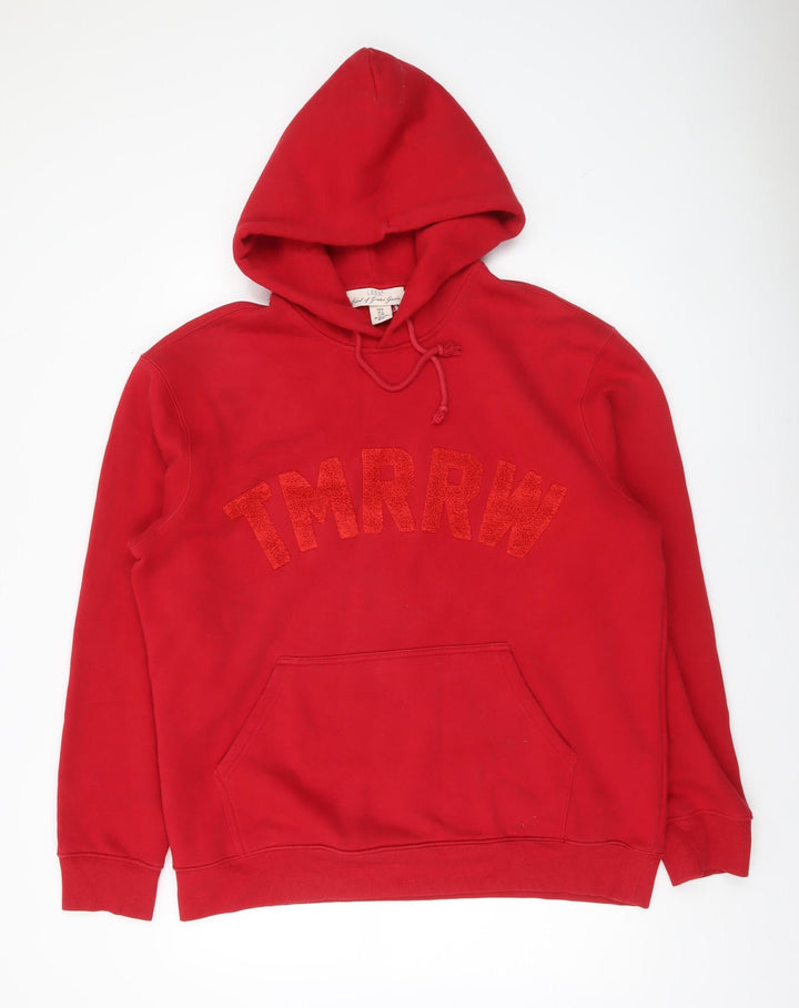 H&M L.O.G.G. Men's Red XL Pullover Hoodie with TMRRW Graphic