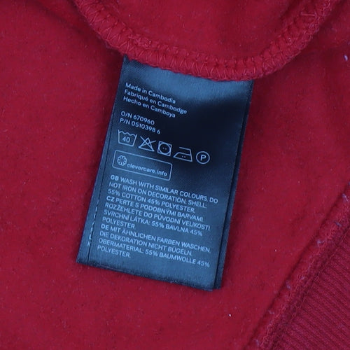 H&M L.O.G.G. Men's Red XL Pullover Hoodie with TMRRW Graphic