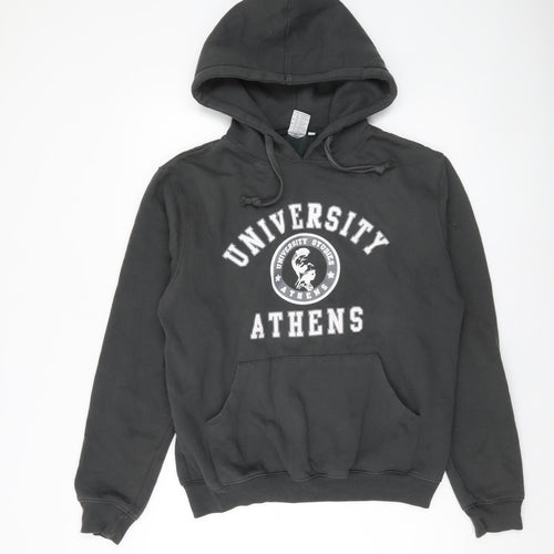 Lemon Collection Men's Black Pullover Hoodie Medium University Athens Graphic