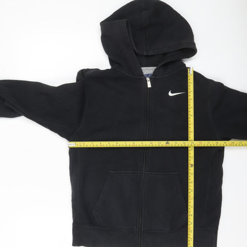 Nike Boys Black Full Zip Hoodie XL 13-15 Years Cotton Blend Hooded Sweatshirt