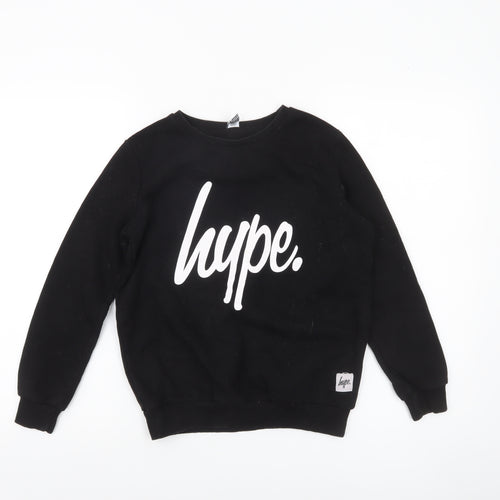 Hype Boys Black Graphic Logo Pullover Sweatshirt 11-12 Years