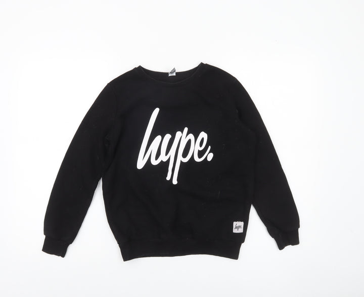 Hype Boys Black Graphic Logo Pullover Sweatshirt 11-12 Years