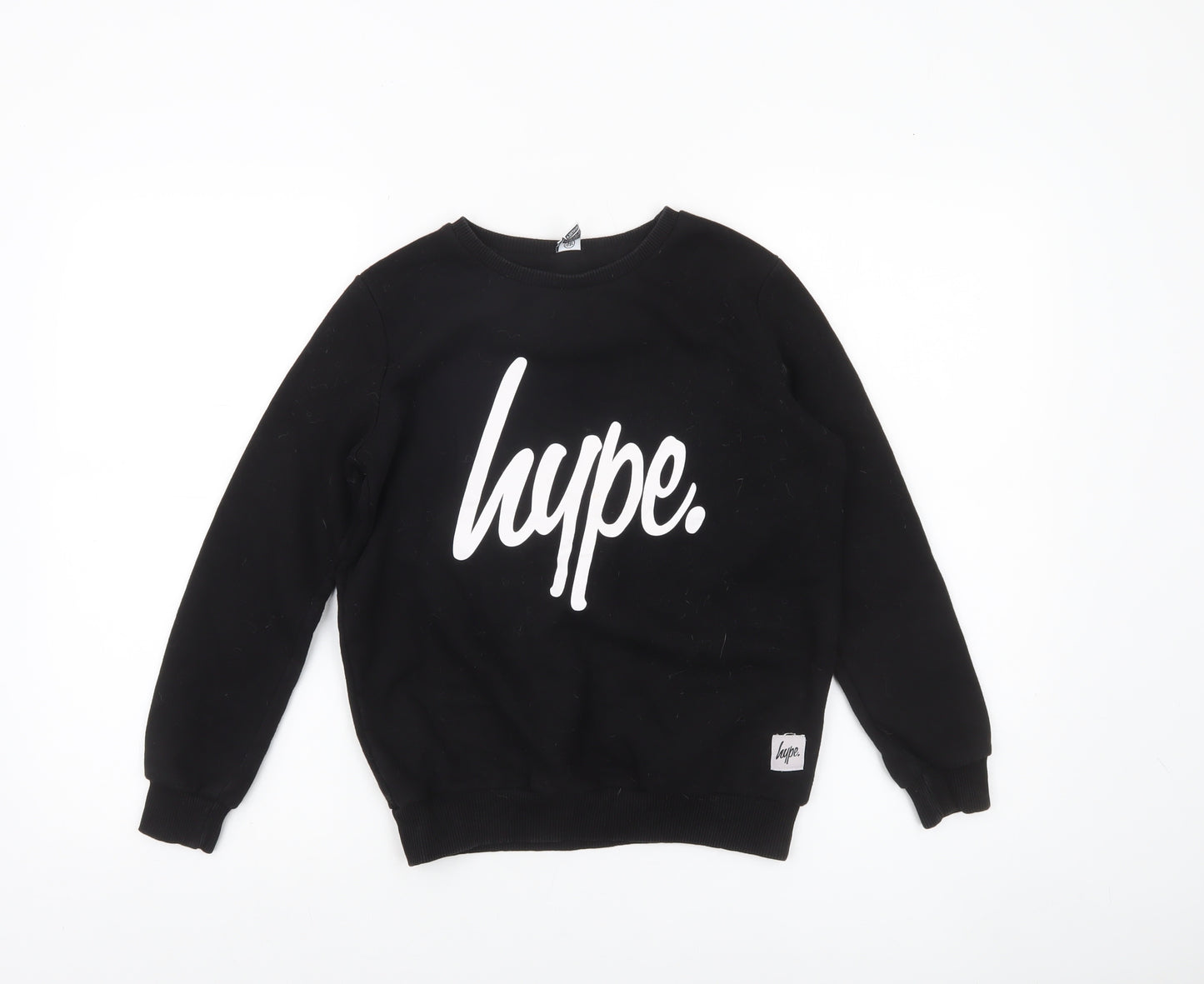 Hype Boys Black Graphic Logo Pullover Sweatshirt 11-12 Years
