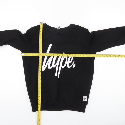 Hype Boys Black Graphic Logo Pullover Sweatshirt 11-12 Years