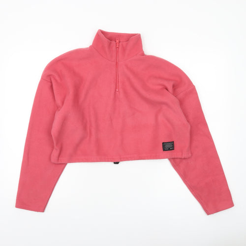 Urban Outfitters Women Pink Fleece 1/2 Zip Pullover Sweatshirt M