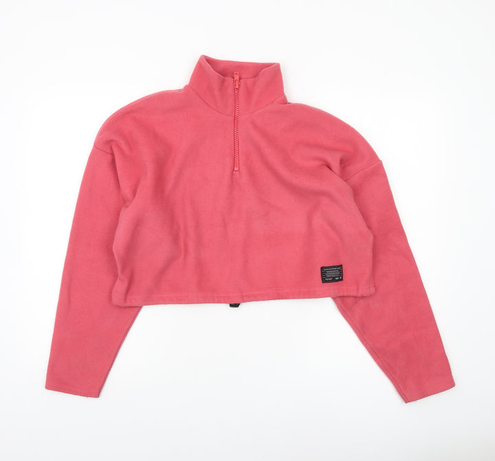Urban Outfitters Women Pink Fleece 1/2 Zip Pullover Sweatshirt M