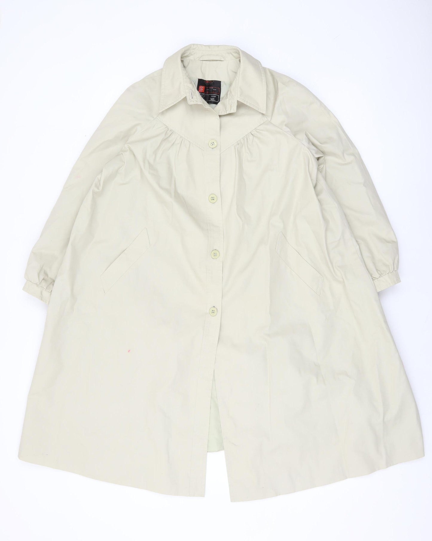 Marks and Spencer St Michael Beige Long Trench Coat Teens Age 11 Classic Style