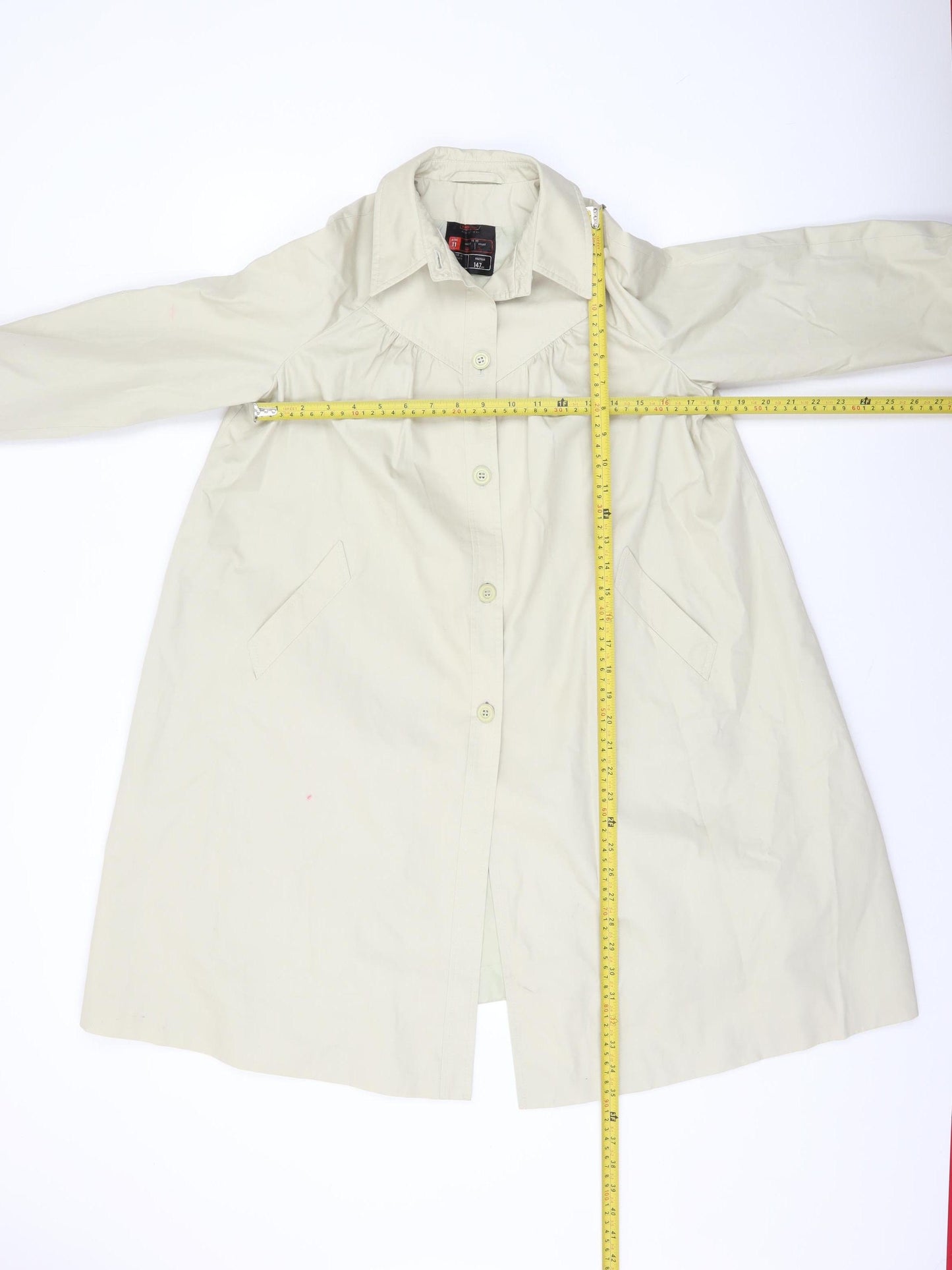 Marks and Spencer St Michael Beige Long Trench Coat Teens Age 11 Classic Style