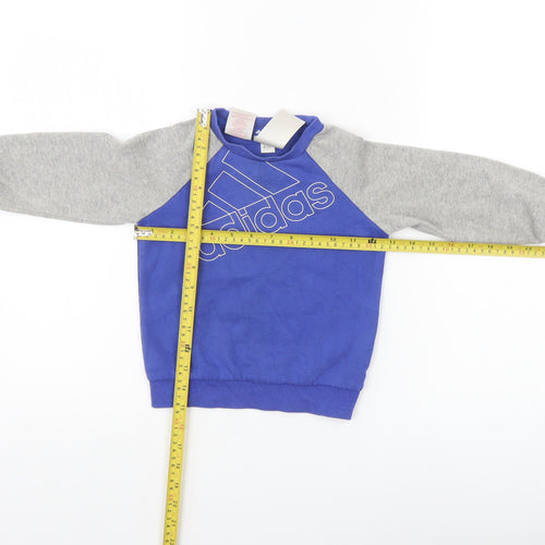 Adidas Unisex Baby Blue & Grey Pullover Jumper 18-24 Months Sportswear