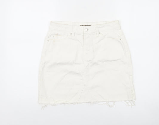 Denim Co. Women White Denim Short Skirt Size 10 Casual