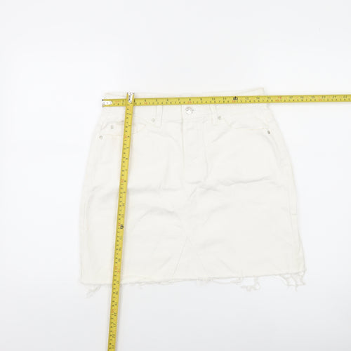Denim Co. Women White Denim Short Skirt Size 10 Casual