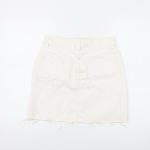 Denim Co. Women White Denim Short Skirt Size 10 Casual