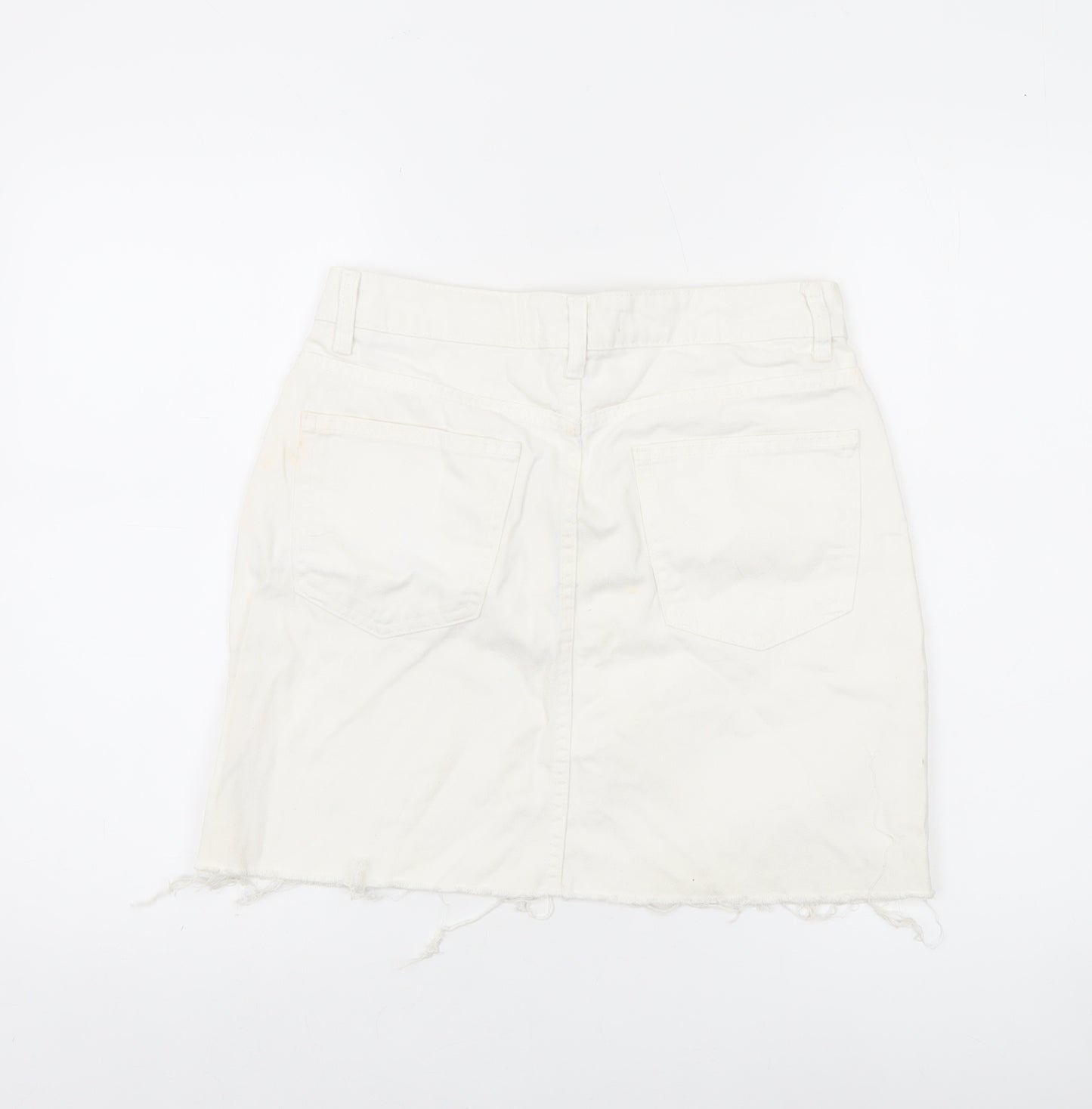 Denim Co. Women White Denim Short Skirt Size 10 Casual
