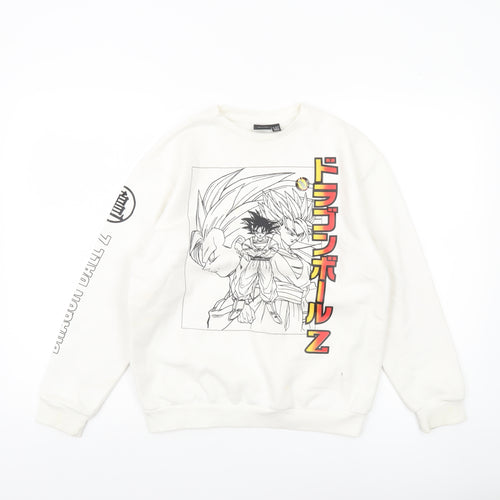 Dragon Ball Z Boys White Sweatshirt 10-11 Years Anime Graphic Pullover