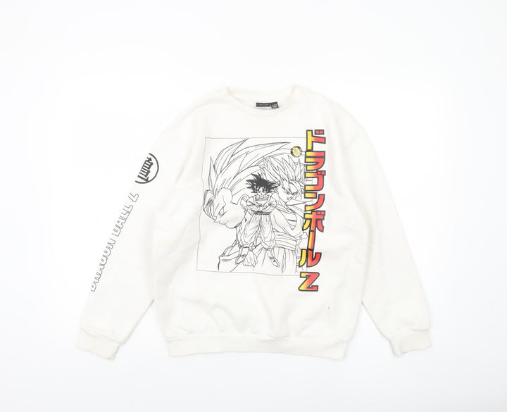 Dragon Ball Z Boys White Sweatshirt 10-11 Years Anime Graphic Pullover